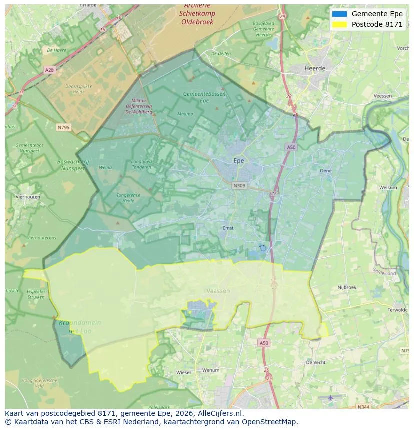 Postcodekaart voor 8171