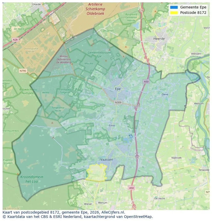 Postcodekaart voor 8172