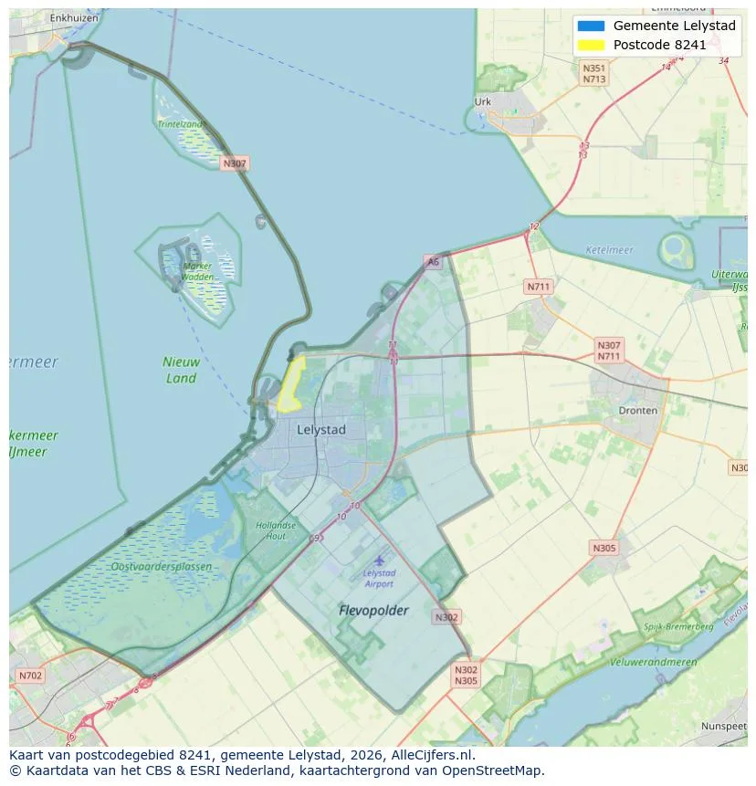 Postcodekaart voor 8241