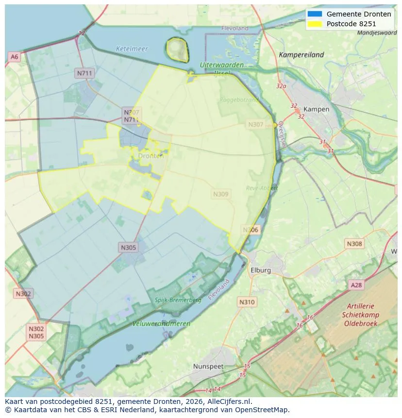Postcode map for 8251
