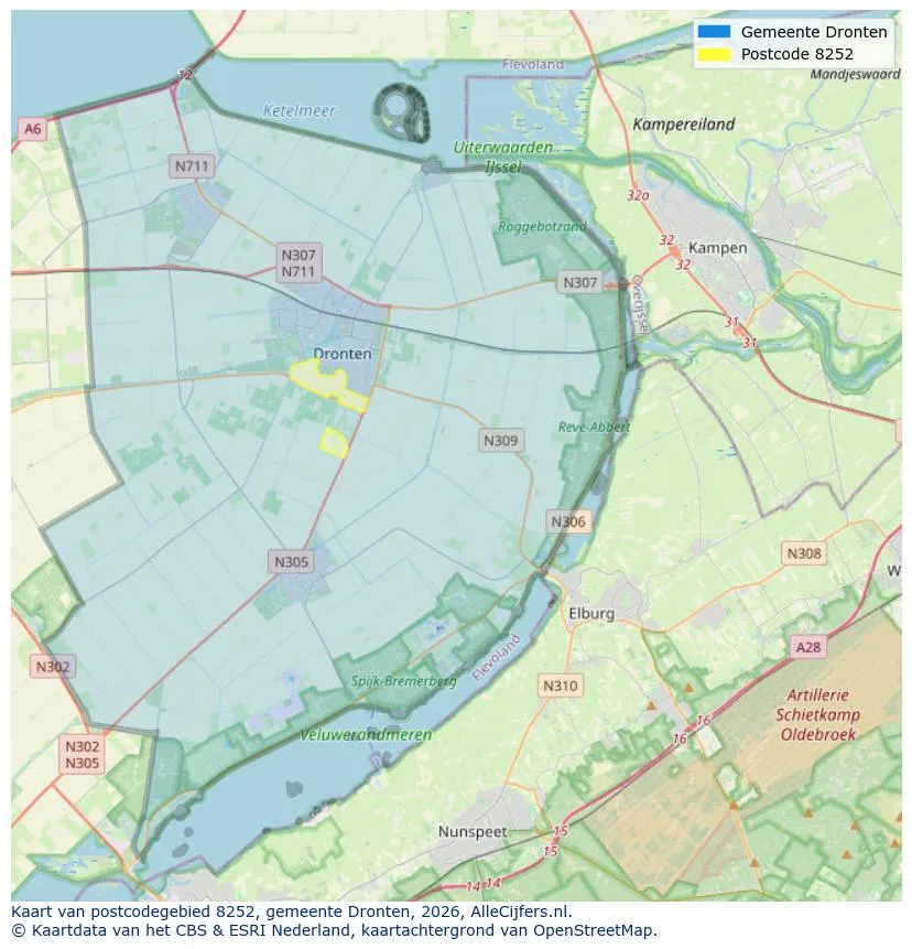 Postcode map for 8252