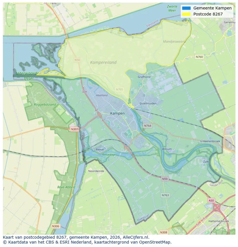 Postcodekaart voor 8267
