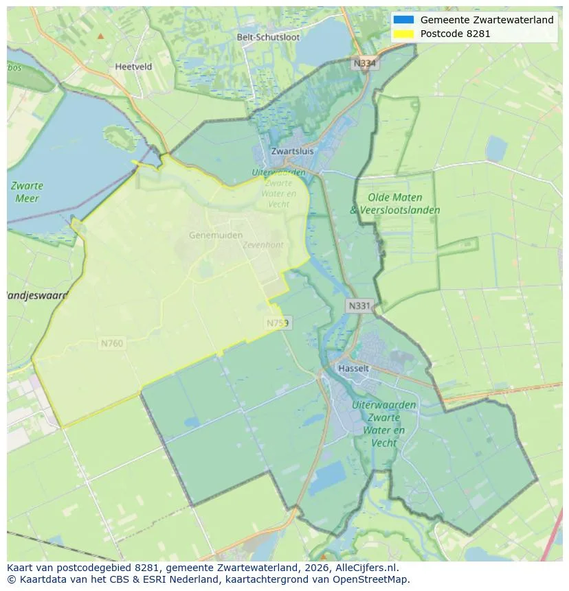 Postcodekaart voor 8281