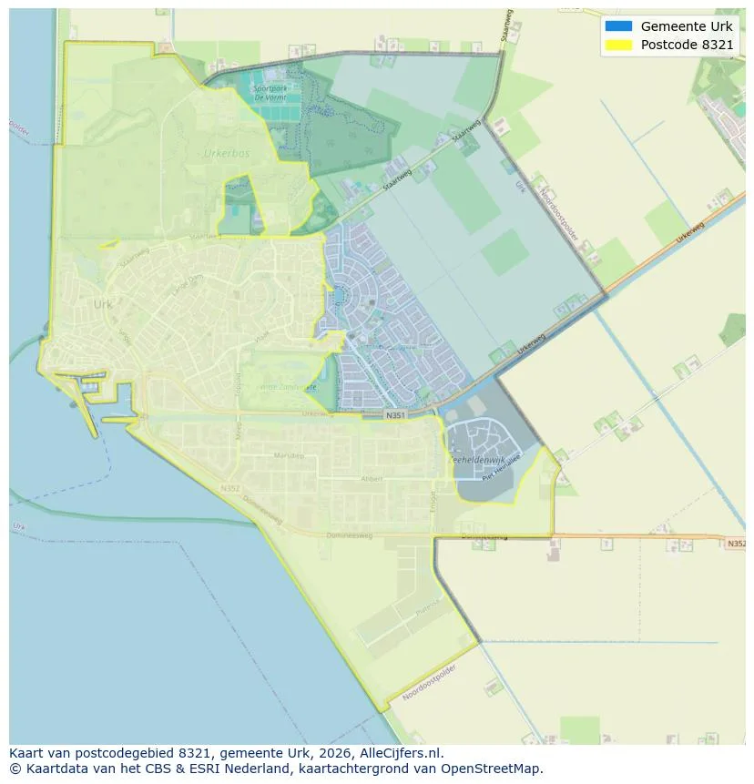 Postcodekaart voor 8321