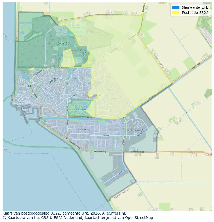 Postcodekaart voor 8322