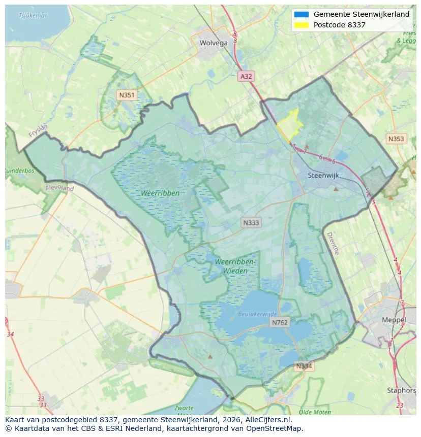 Postcodekaart voor 8337