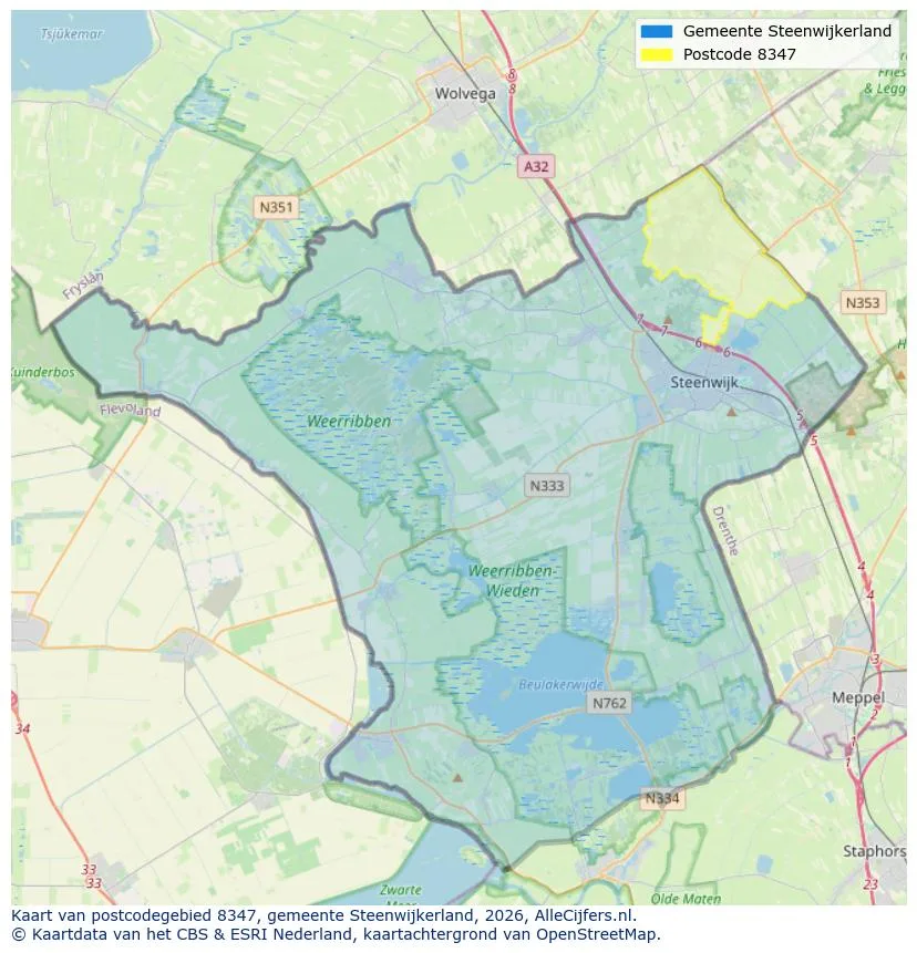 Postcodekaart voor 8347