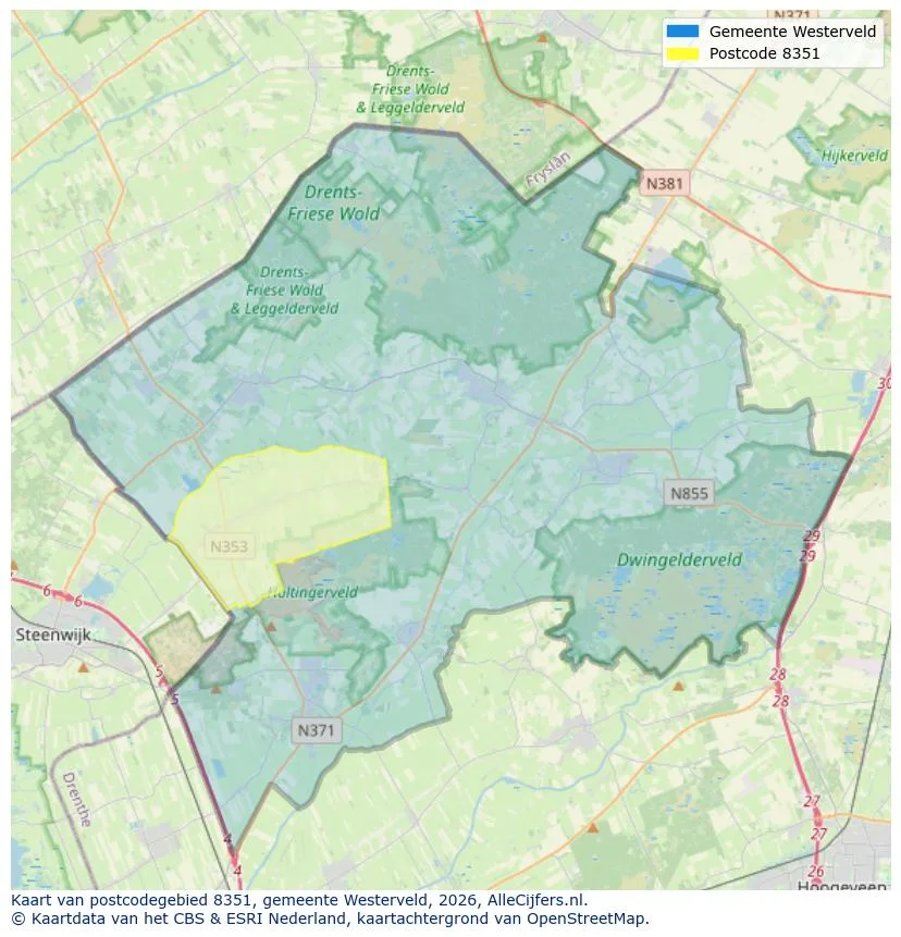 Postcodekaart voor 8351