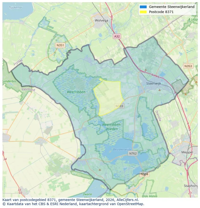 Postcodekaart voor 8371