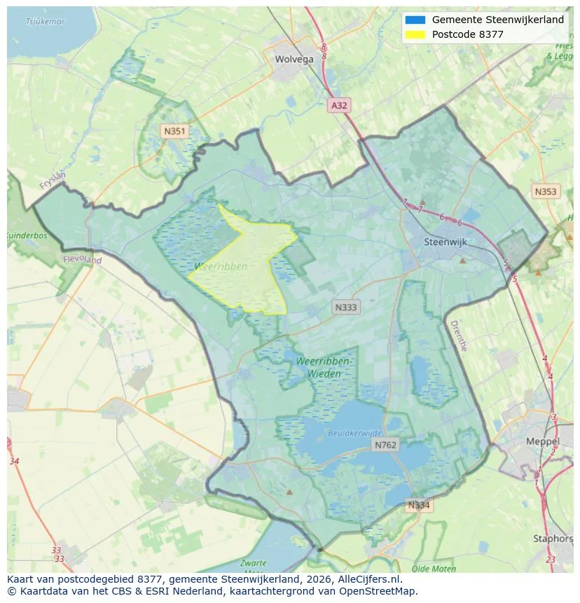 Postcodekaart voor 8377