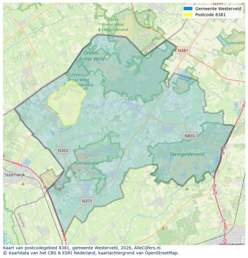 Postcodekaart voor 8381