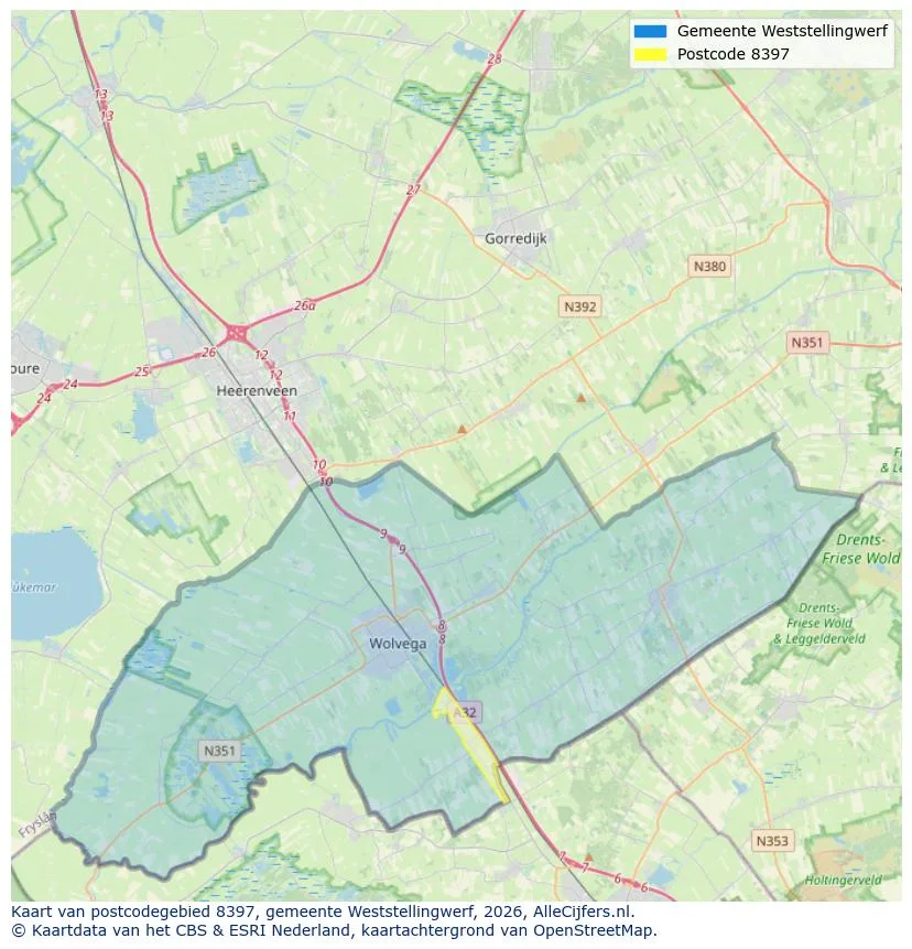 Postcodekaart voor 8397