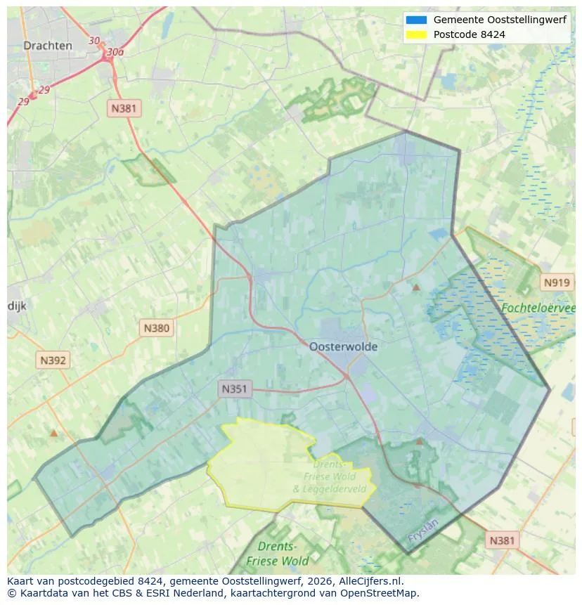 Postcodekaart voor 8424