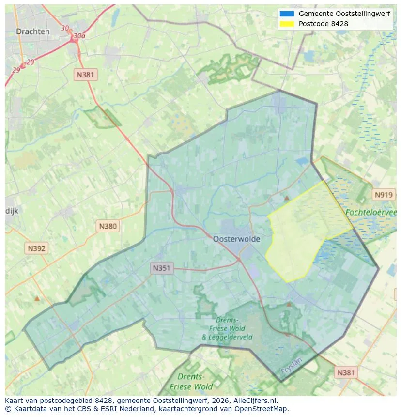 Postcodekaart voor 8428