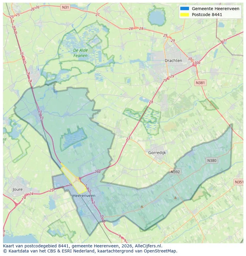 Postcodekaart voor 8441