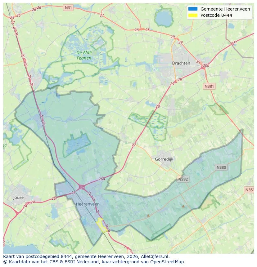 Postcodekaart voor 8444