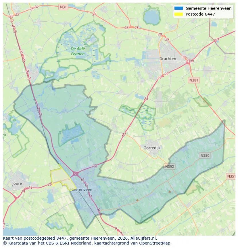 Postcodekaart voor 8447