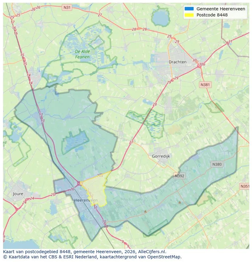 Postcodekaart voor 8448