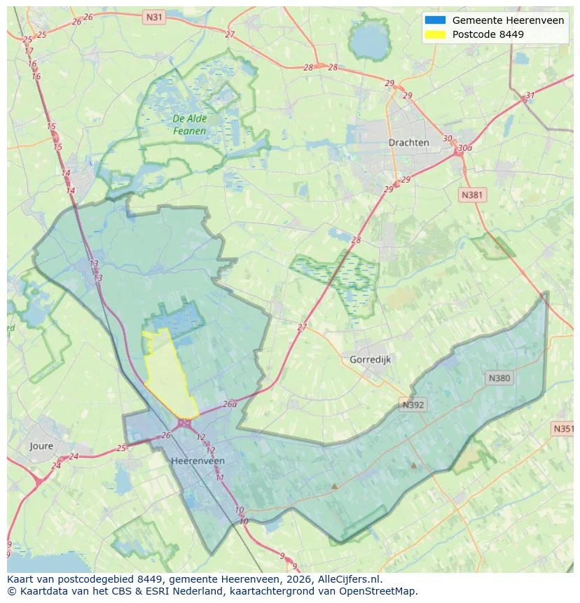 Postcodekaart voor 8449