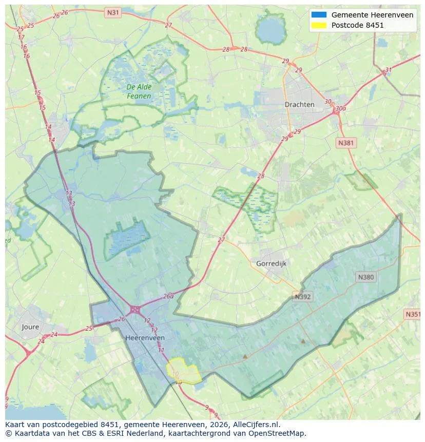 Postcodekaart voor 8451