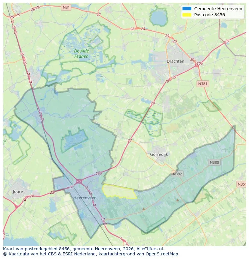 Postcodekaart voor 8456