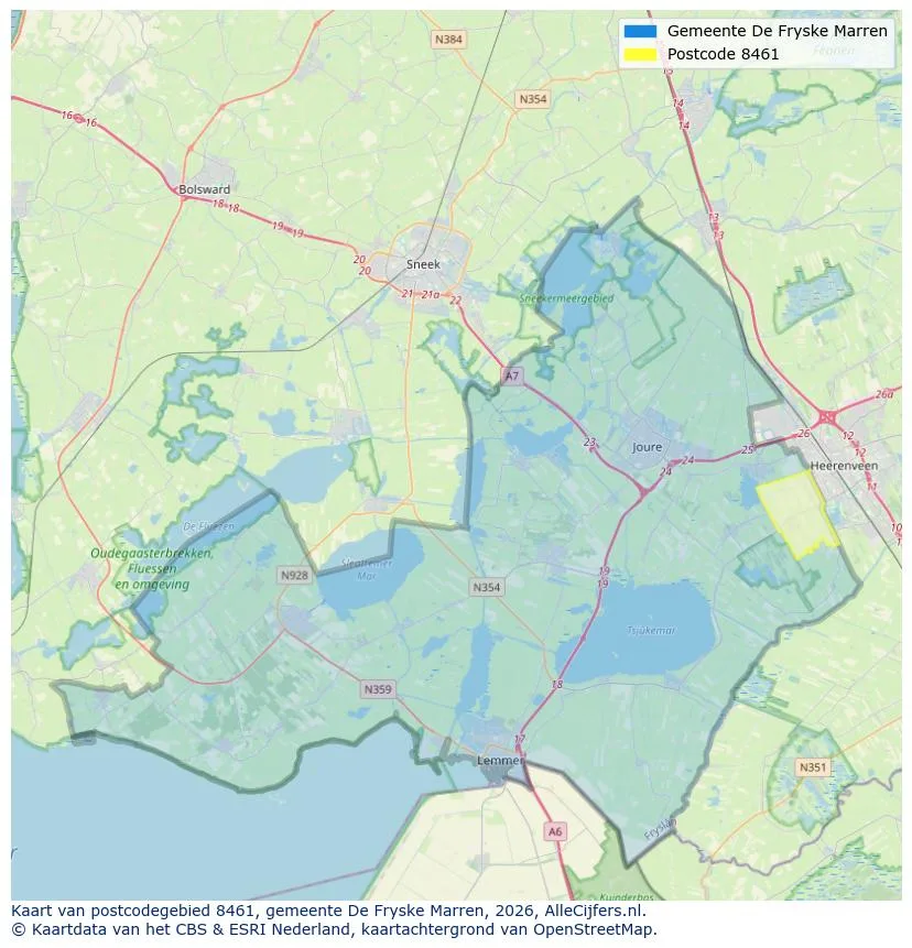 Postcodekaart voor 8461