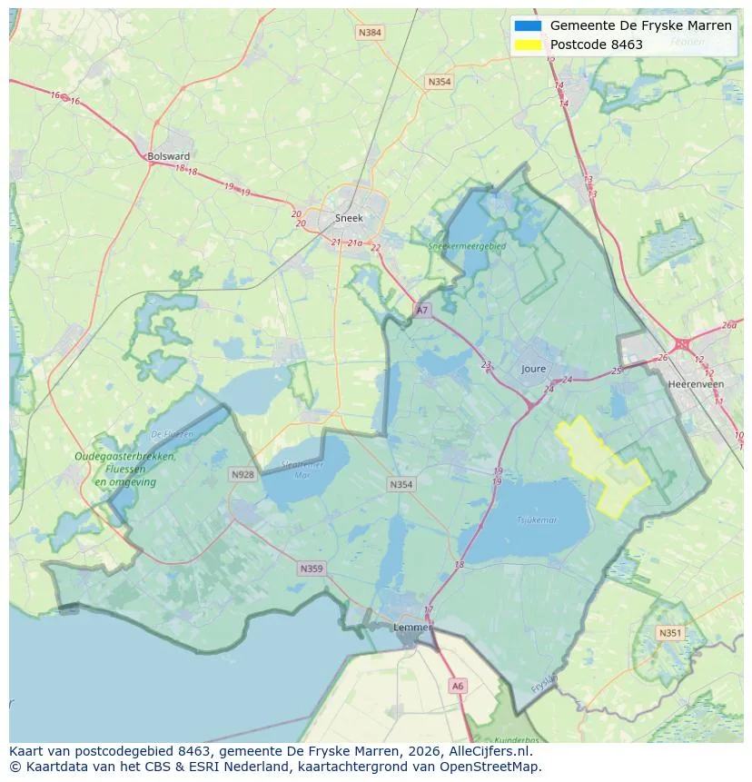 Postcodekaart voor 8463