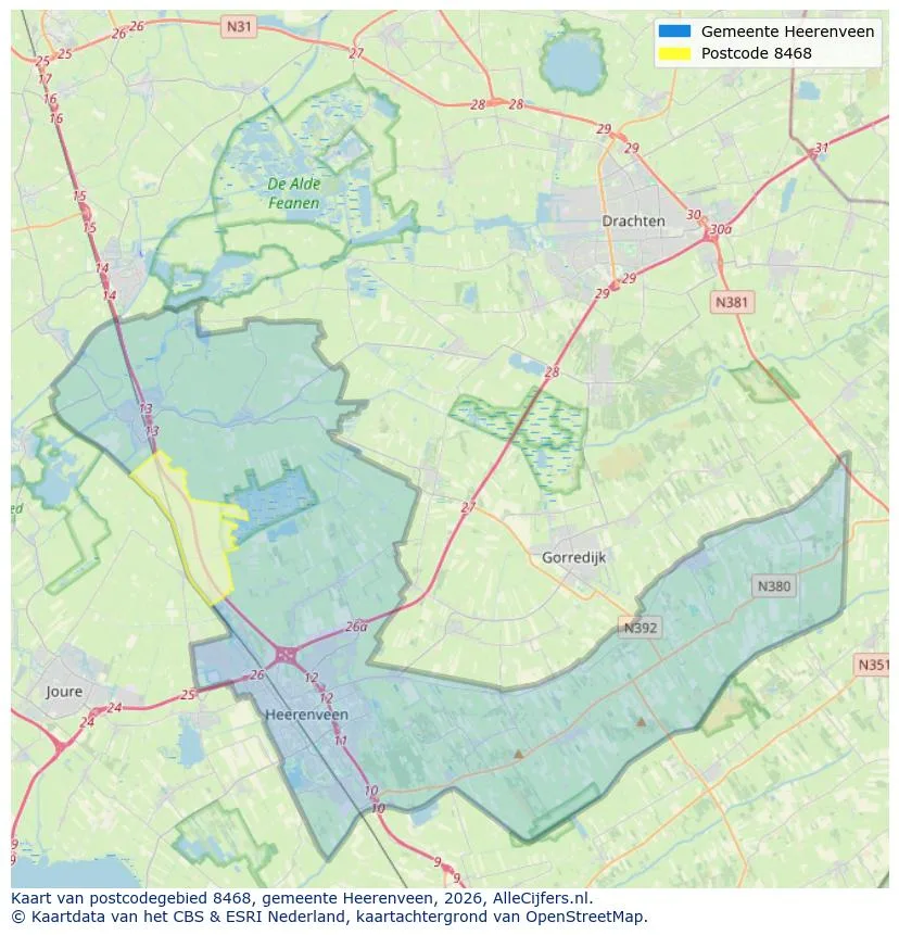 Postcodekaart voor 8468