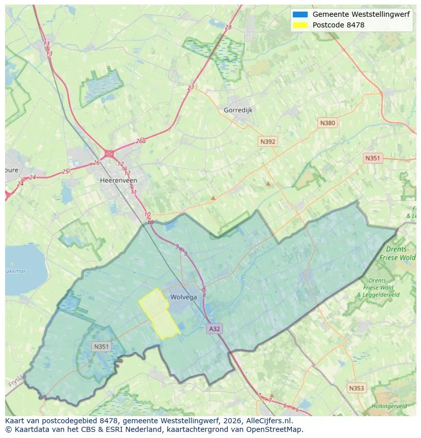 Postcodekaart voor 8478