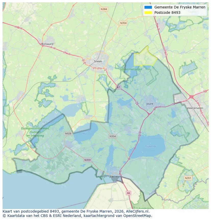 Postcodekaart voor 8493