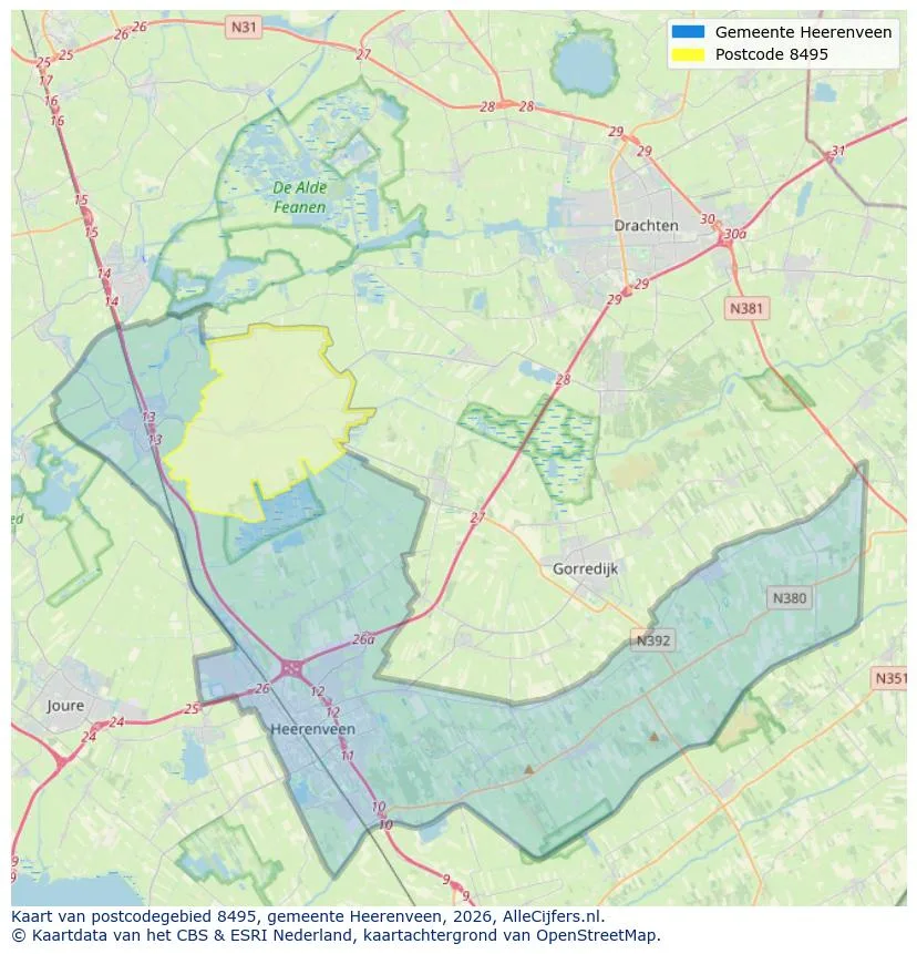 Postcodekaart voor 8495