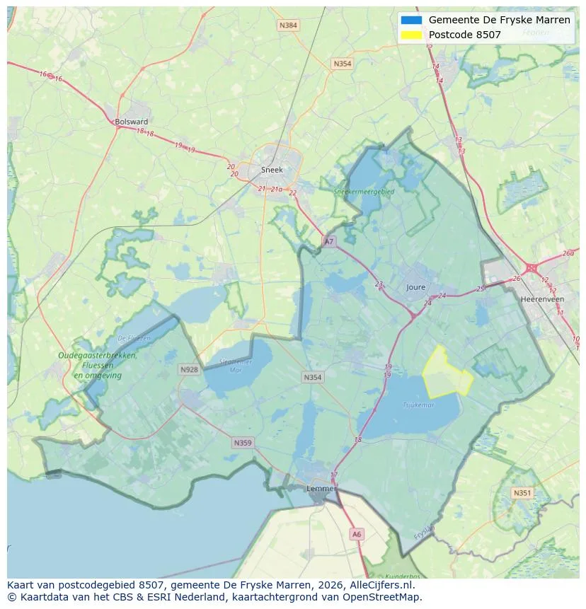 Postcodekaart voor 8507