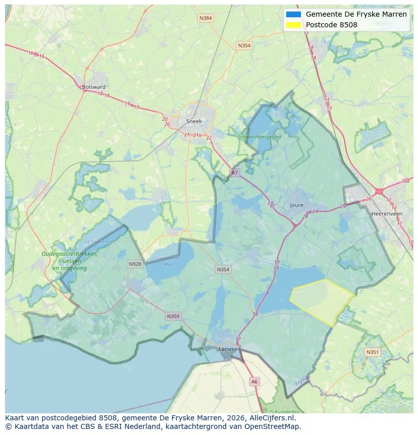Postcodekaart voor 8508