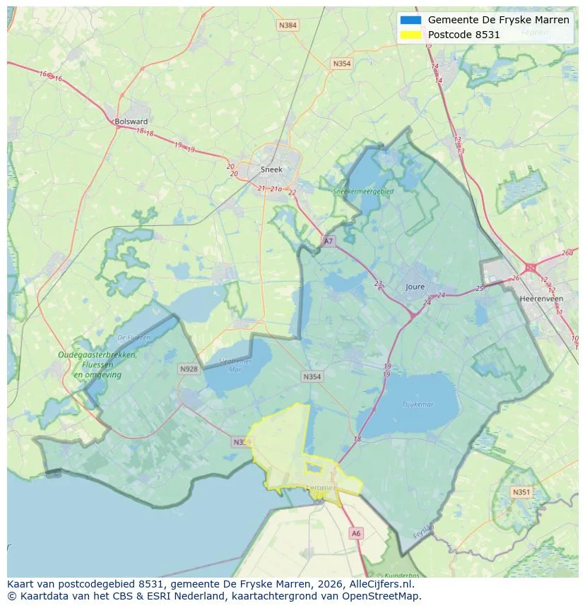 Postcodekaart voor 8531