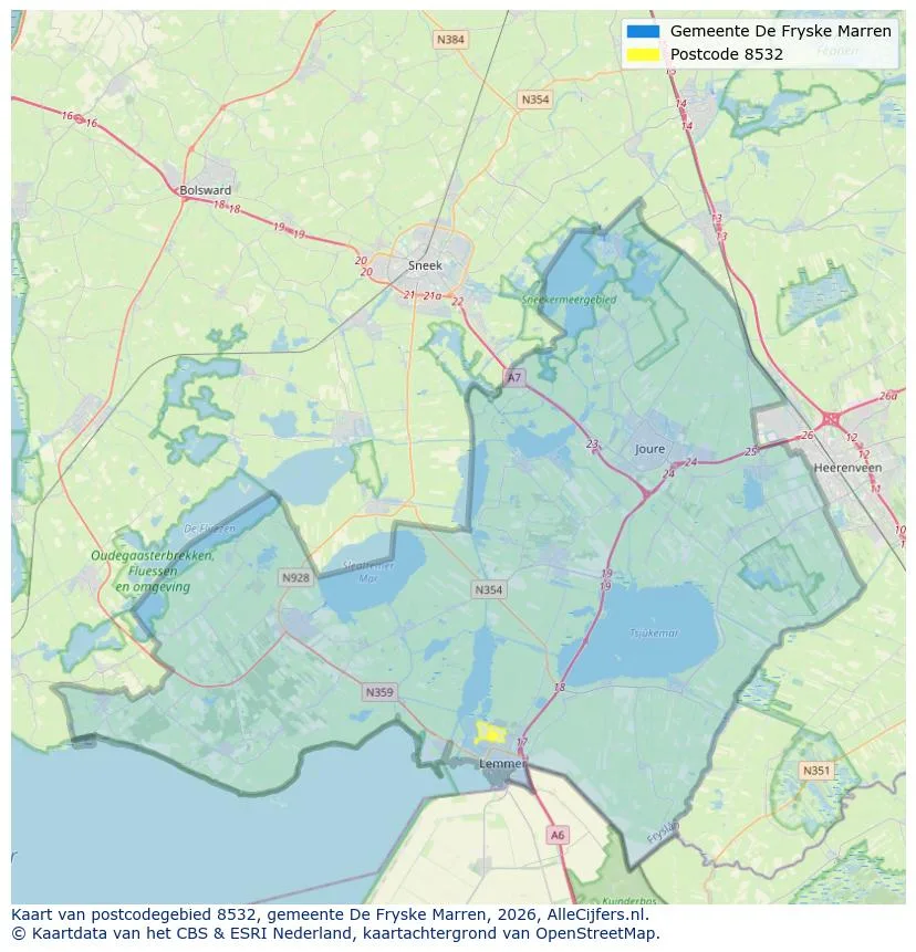 Postcodekaart voor 8532