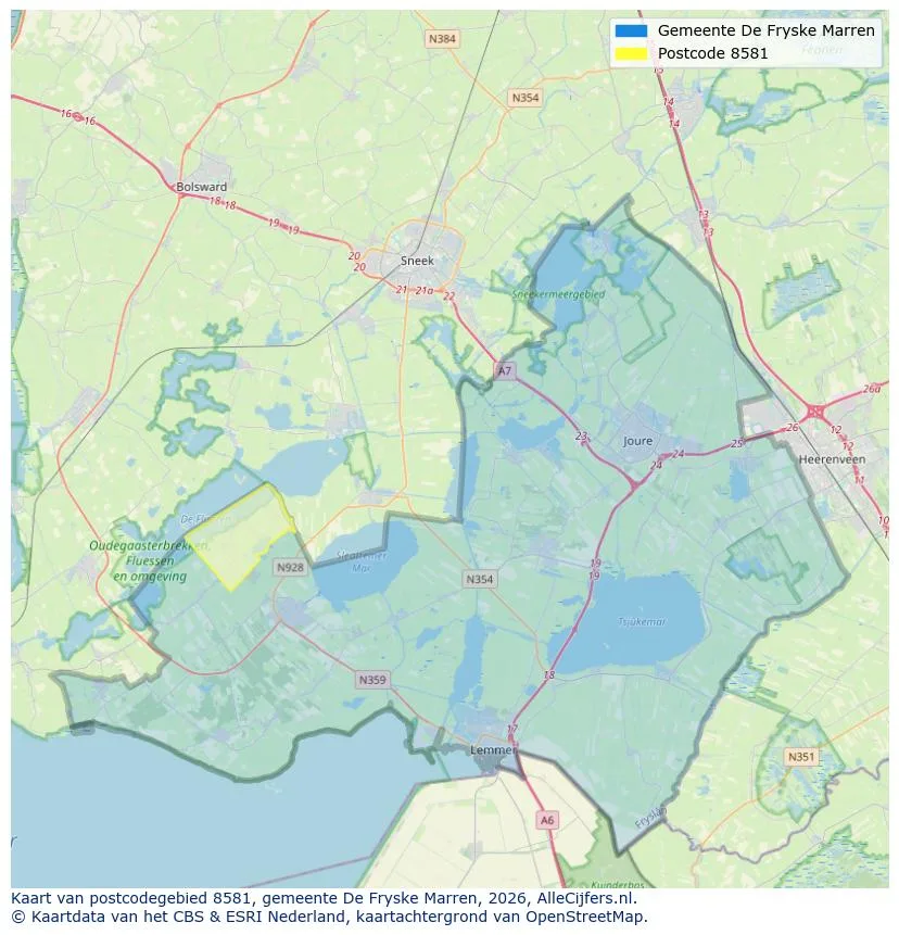 Postcodekaart voor 8581