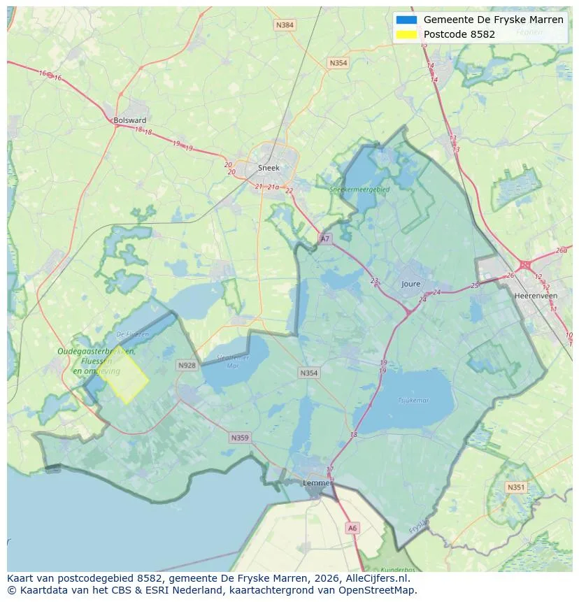 Postcodekaart voor 8582