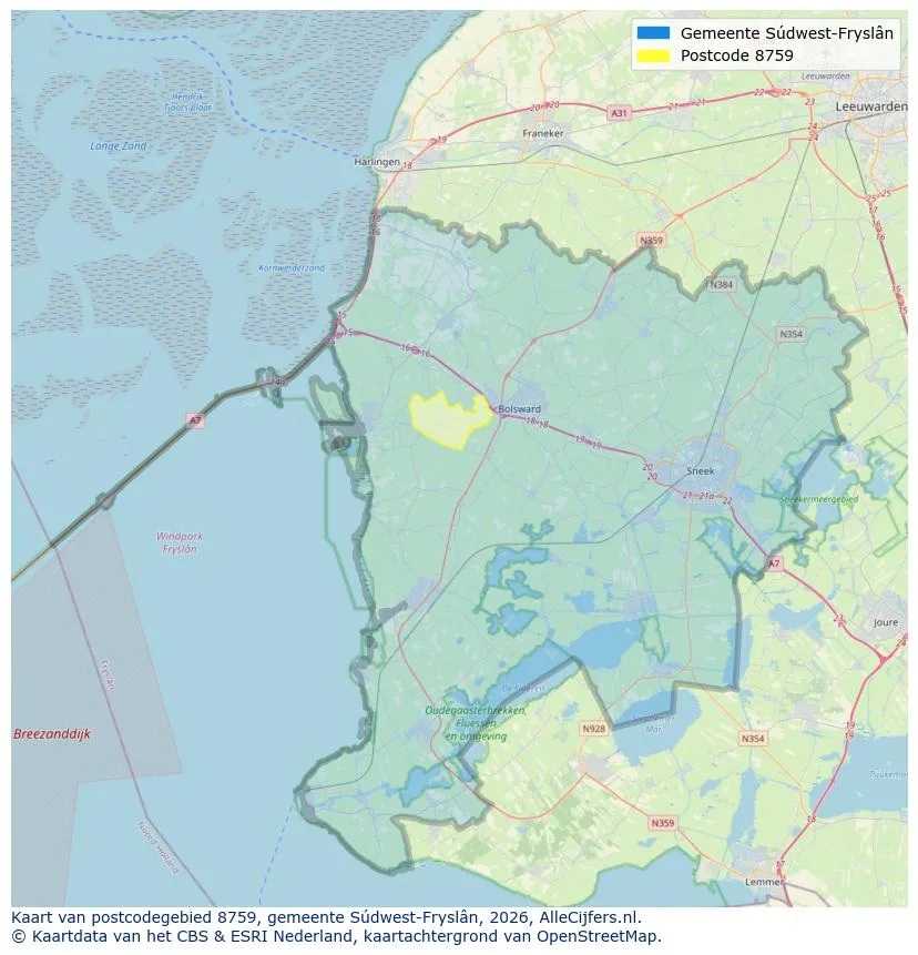 Postcodekaart voor 8759