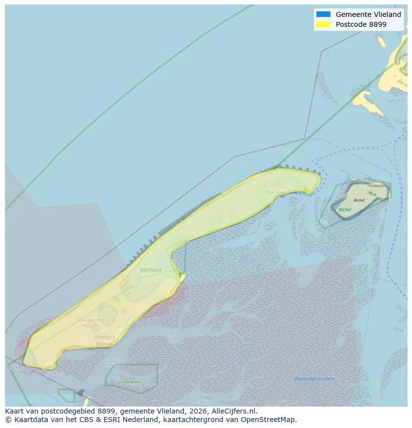 Postcodekaart voor 8899