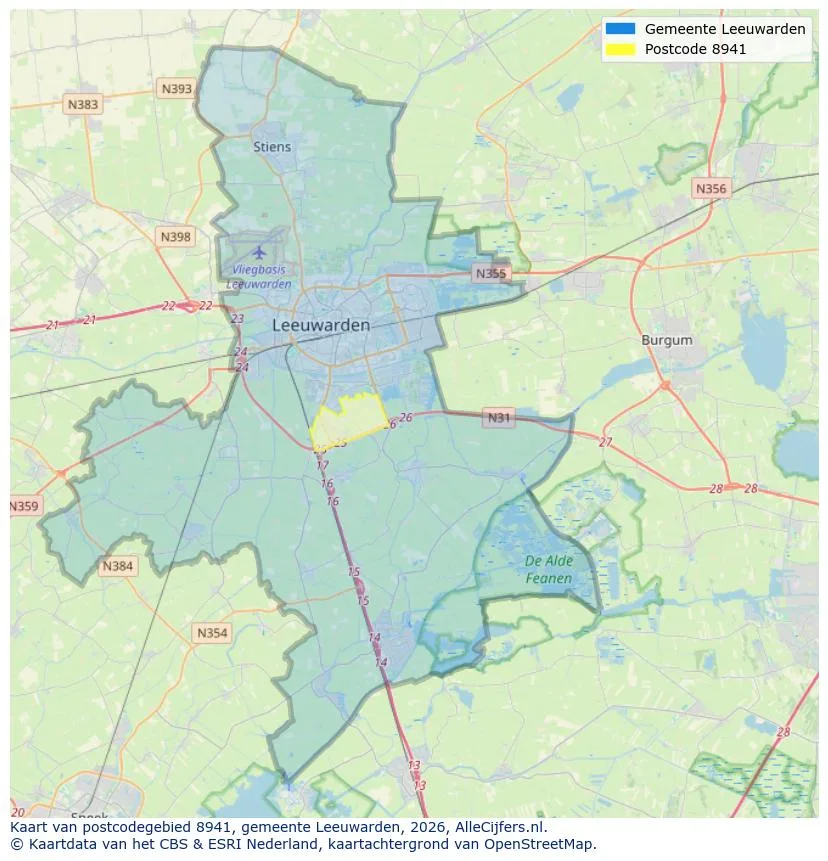 Postcodekaart voor 8941