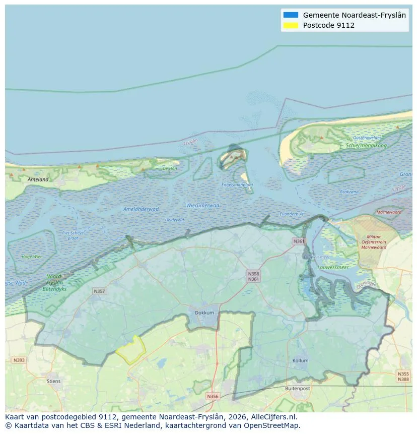 Postcodekaart voor 9112