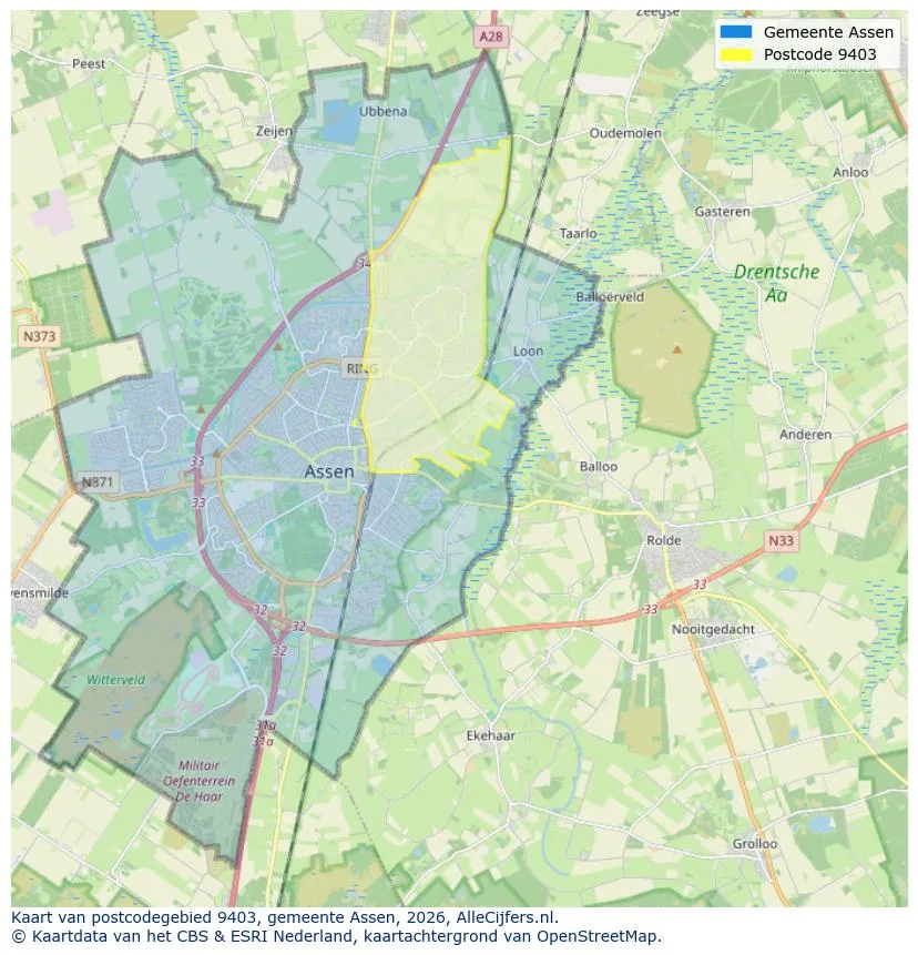 Postcodekaart voor 9403