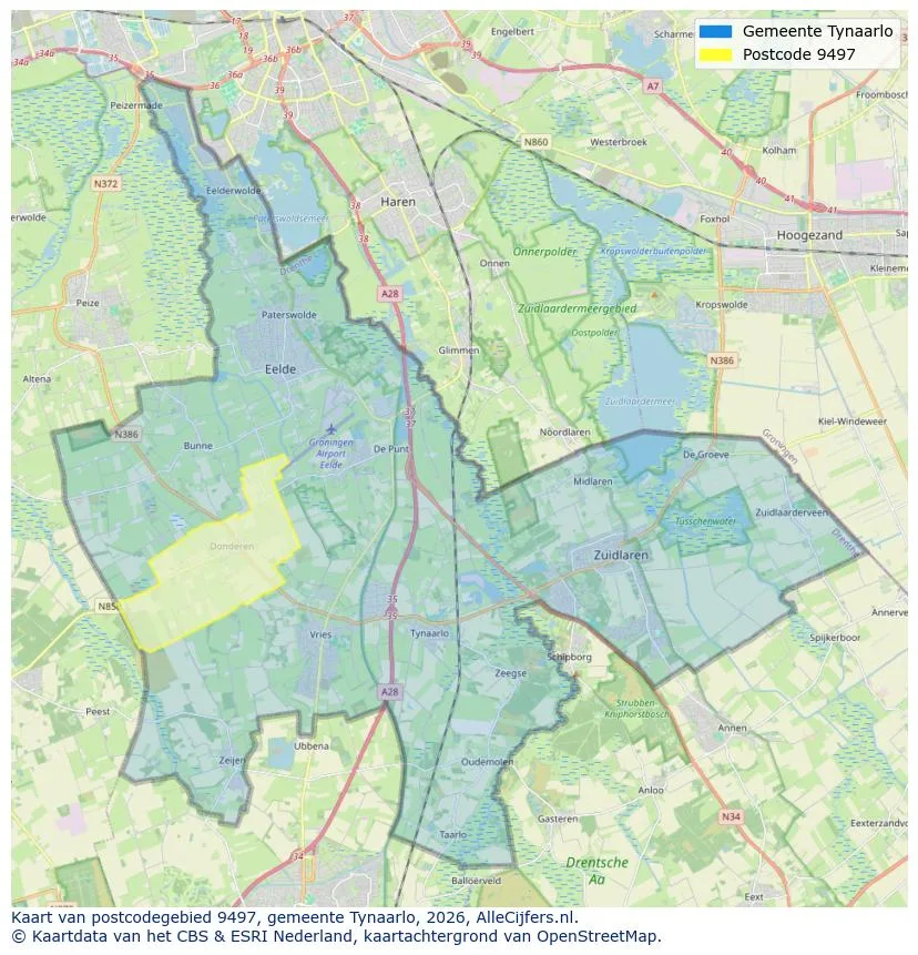 Postcodekaart voor 9497