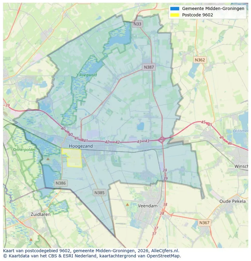 Postcode map for 9602