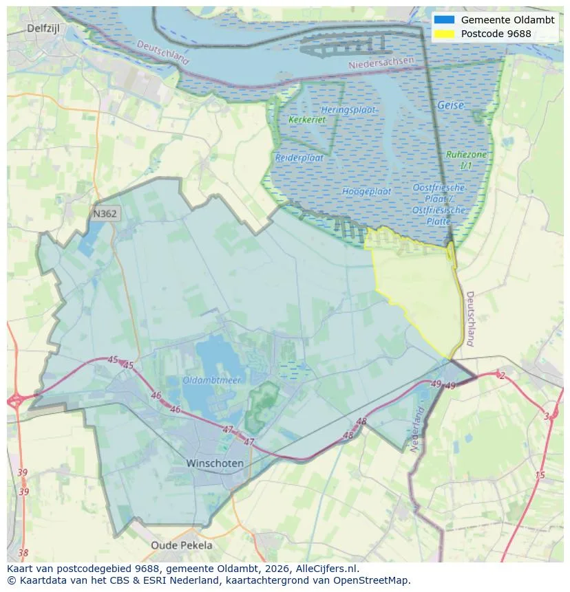 Postcodekaart voor 9688