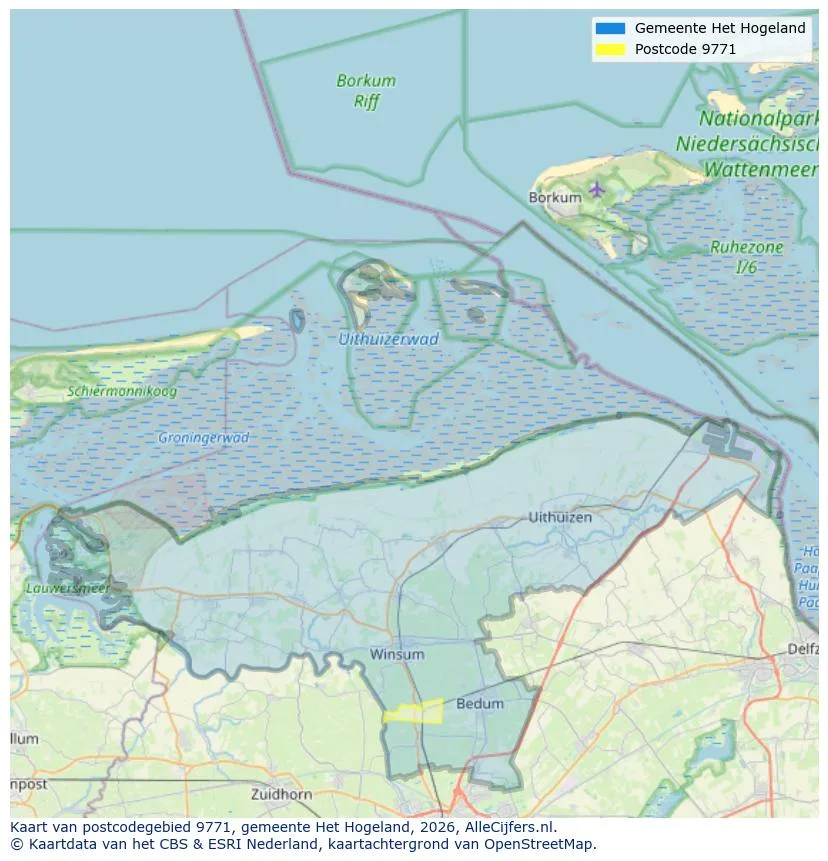 Postcodekaart voor 9771
