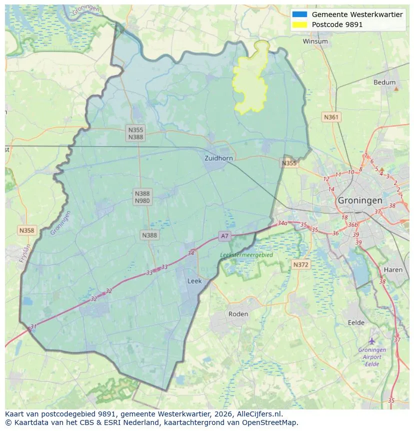 Postcode map for 9891