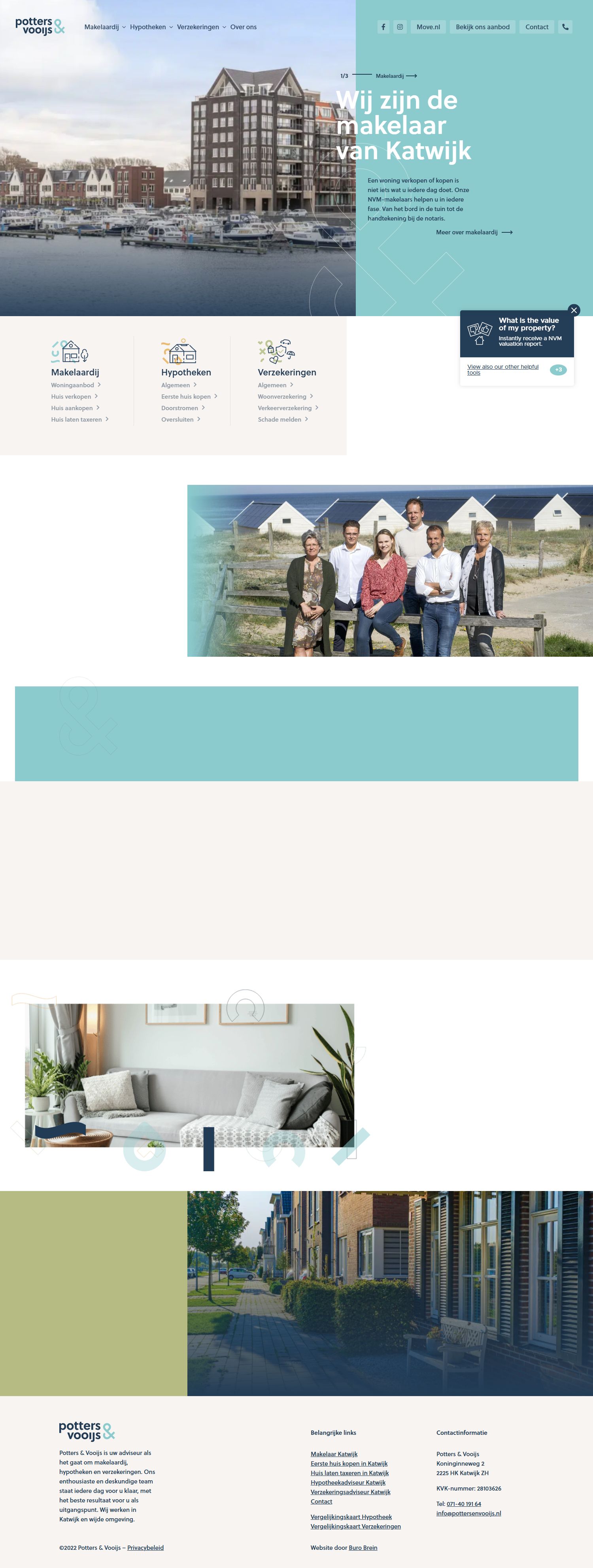 Screenshot van de website van www.pvpmakelaars.nl