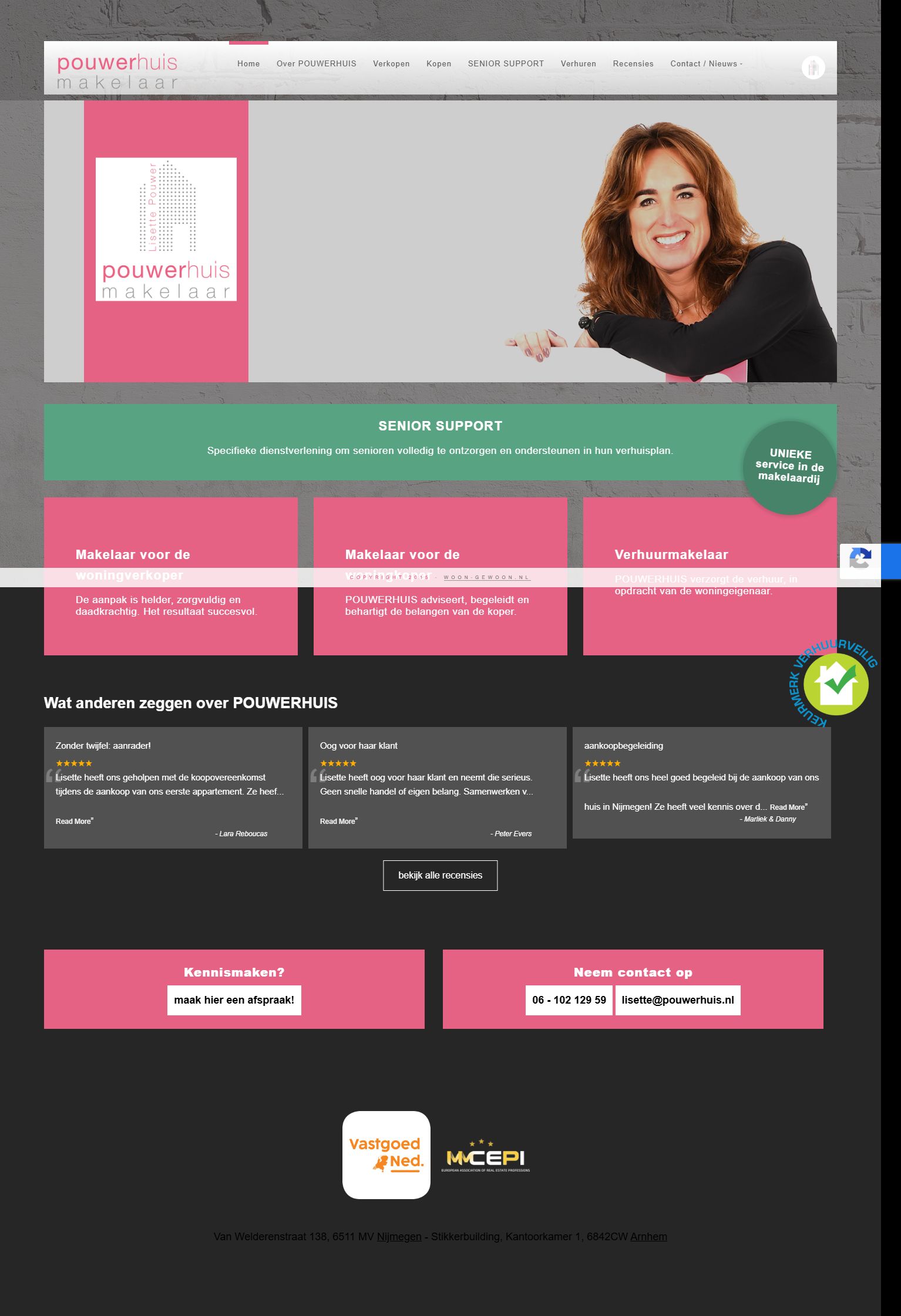 Screenshot van de website van www.pouwerhuis.nl