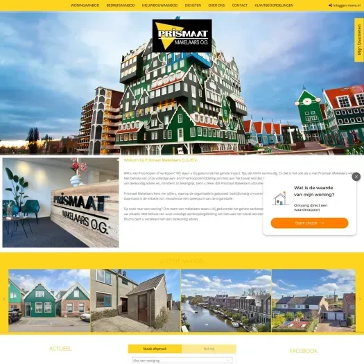 Screenshot van de website van www.prismaat.nl